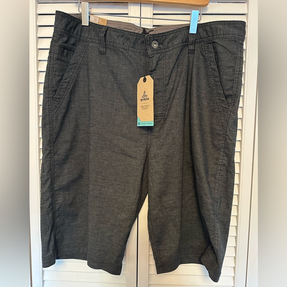 Prana Furrow 11” inseam shorts, sz 36, NEW